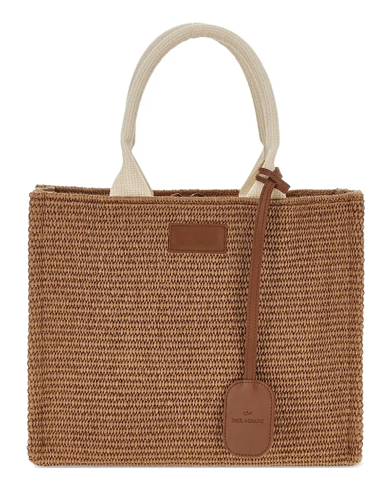 Paul & Shark woven-raffia tote bag - Braun Braun