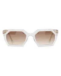 Yohji Yamamoto Sonnenbrille mit geometrischem Gestell Gold