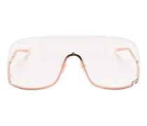 Oversized-Sonnenbrille mit Retro-Gestell - Gold