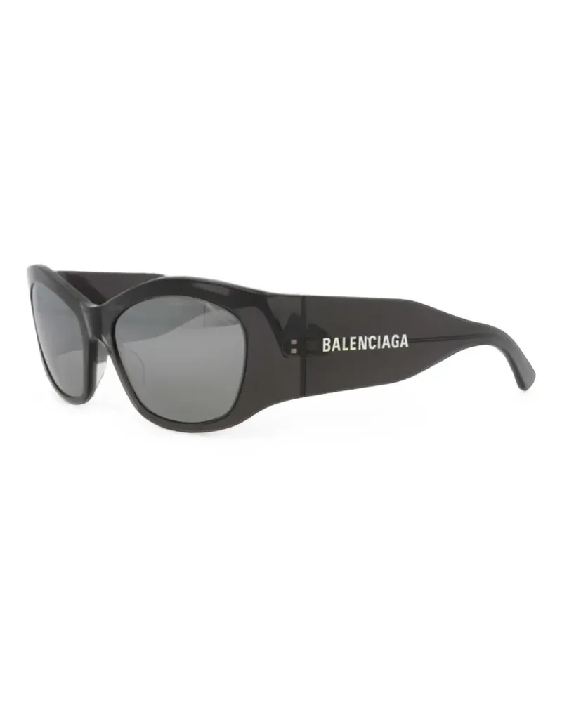 Balenciaga Oversized-Sonnenbrille mit Logo - Schwarz Schwarz