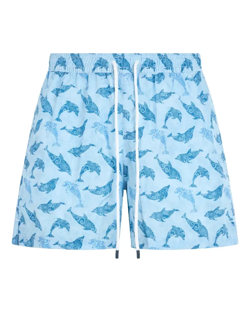Fedeli marine-pattern swim shorts - Blau Blau
