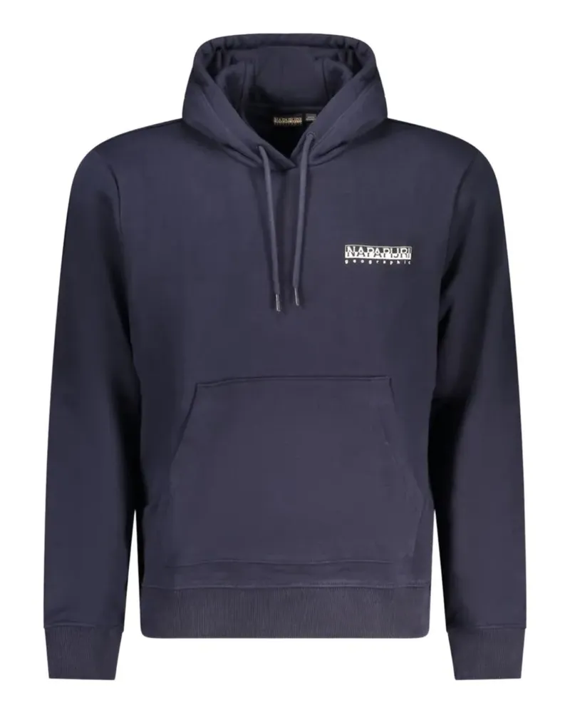 Napapijri logo-print cotton hoodie - Blau Blau