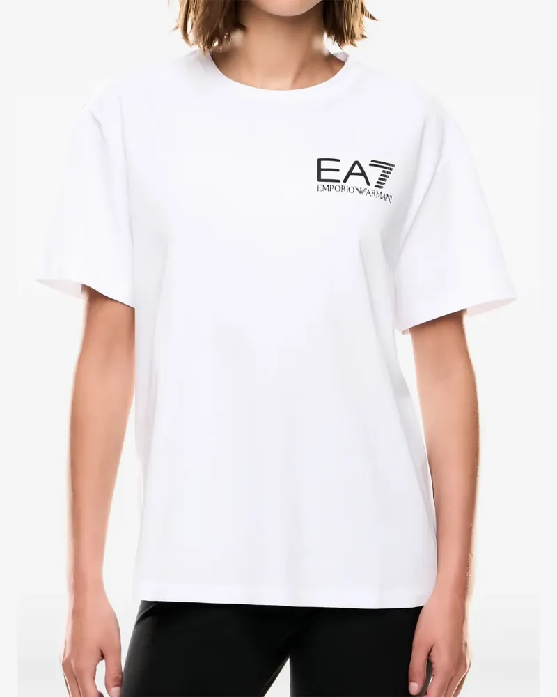 EA7 logo-print crew-neck T-shirt - Weiß Weiß