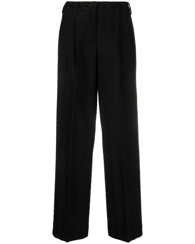 Missoni Gerade Hose mit Zickzackmuster - Schwarz Schwarz
