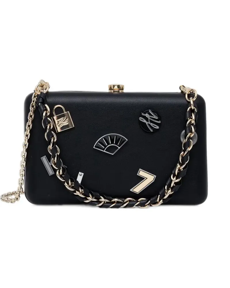 Karl Lagerfeld charm-embellished chain-link clutch bag - Schwarz Schwarz