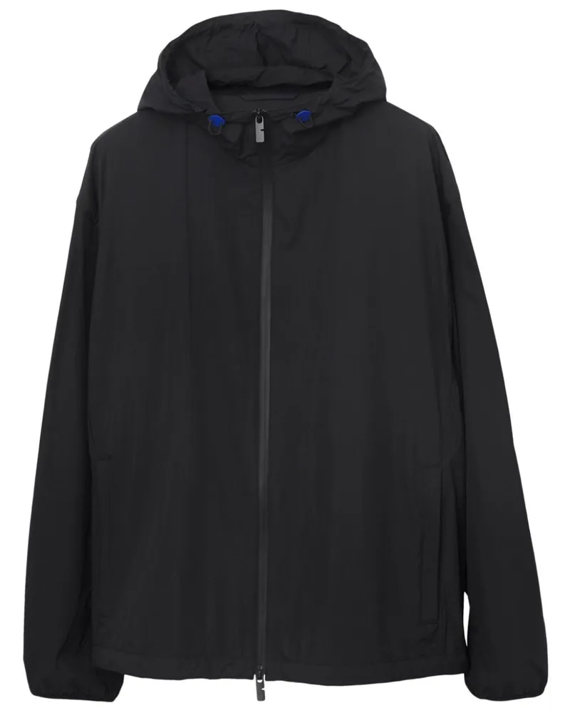 Burberry Leichte Kapuzenjacke mit EKD-Stickerei - Schwarz Schwarz