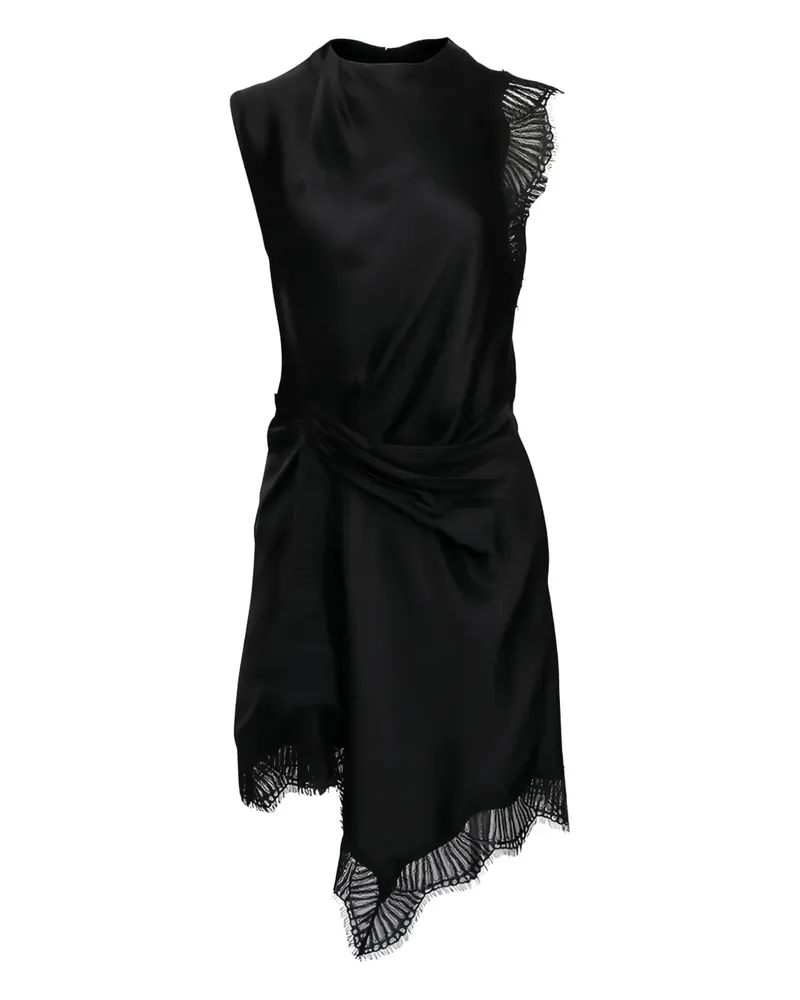 A.L.C. Drapiertes Minikleid mit Spitzenbesatz - Schwarz Schwarz