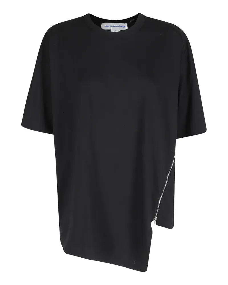 Comme des Garçons asymmetric zip-detail T-shirt - Schwarz Schwarz