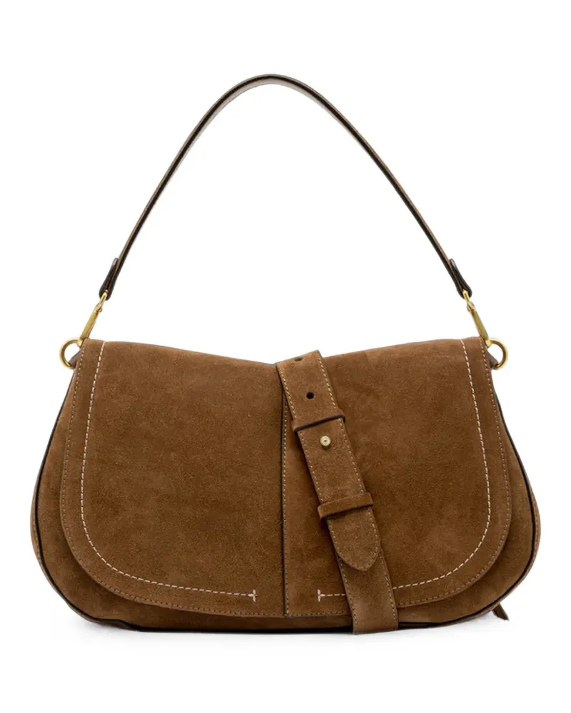 Gianni Chiarini Große Helena Tote Bag aus Wildleder mit Schnalle - Braun Braun