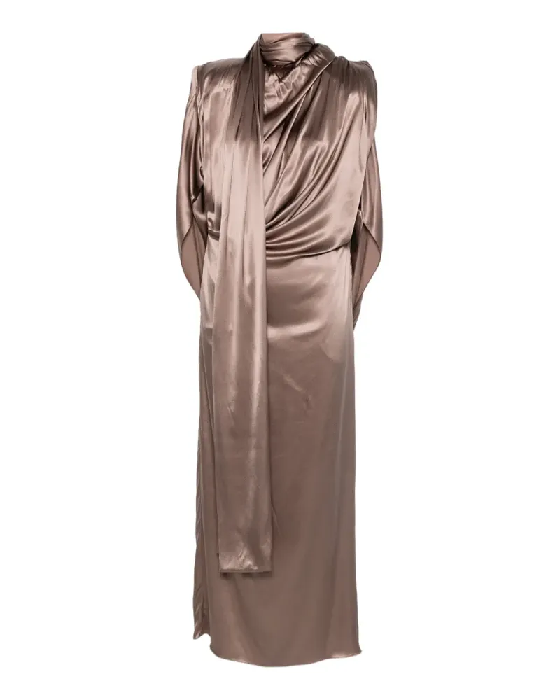 Thierry Mugler Drapiertes Midikleid - Braun Braun