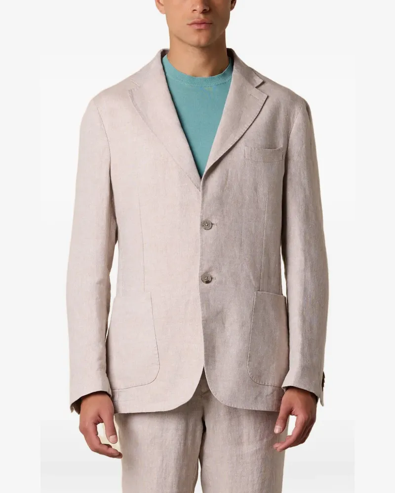 Brooks Brothers Einreihiges Sakko aus Leinen - Nude Nude