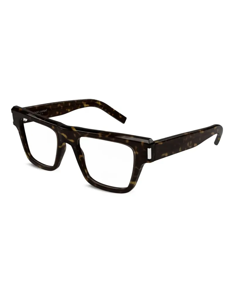 Saint Laurent Eckige Brille in Schildpattoptik - Braun Braun
