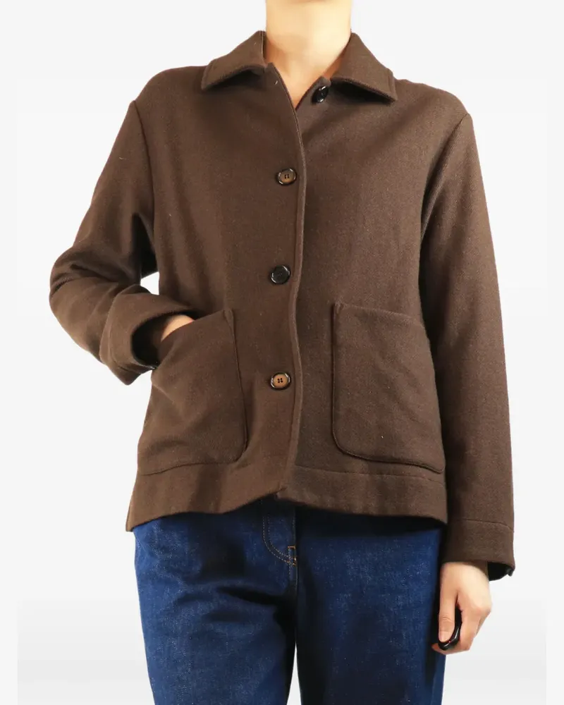 Margaret Howell button-up patch-pocket jacket - Braun Braun