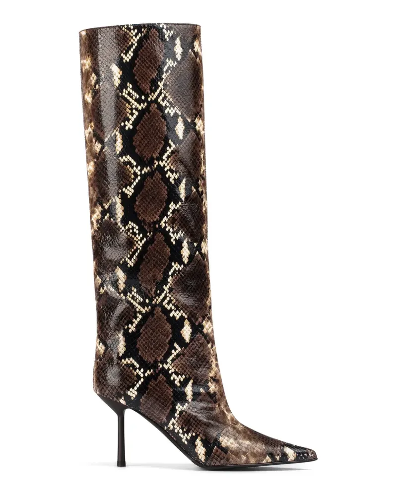 Le Silla Bella python-print boots - Braun Braun