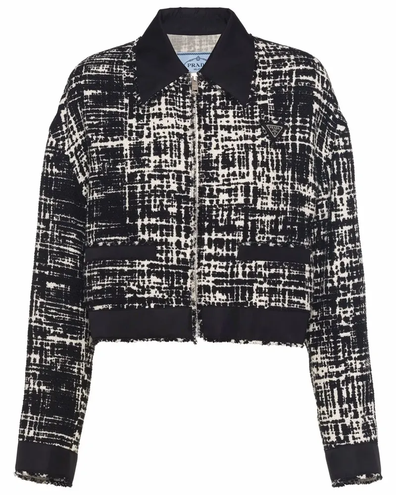 Prada Re-Nylon Cropped-Jacke - Schwarz Schwarz