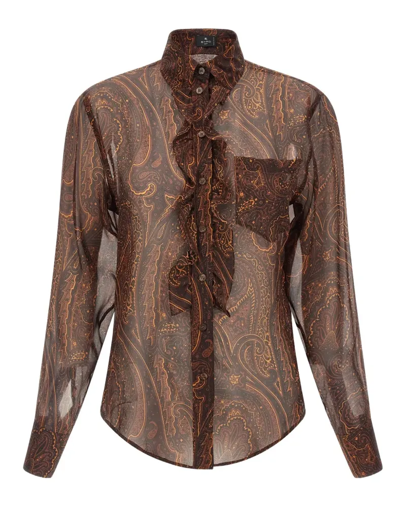 Etro Paisley-Hemd aus Seide - Braun Braun