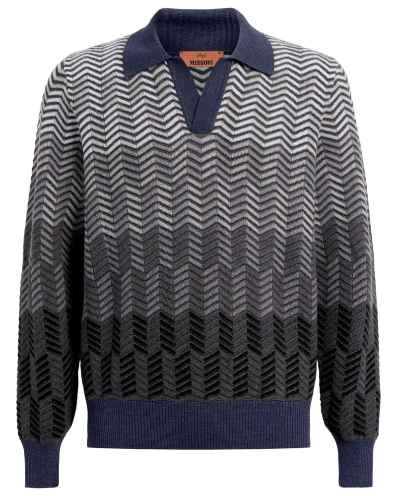 Missoni Poloshirt mit Zickzackmuster - Grau Grau