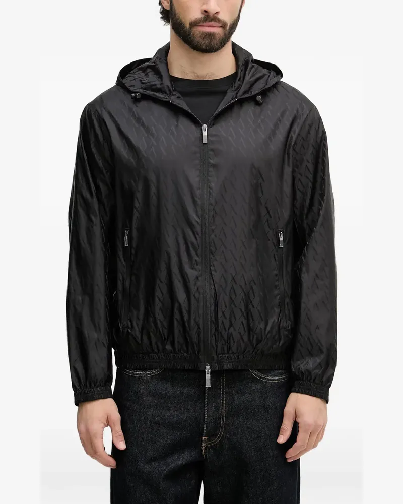 Armani Exchange logo-monogram hooded lightweight jacket - Schwarz Schwarz