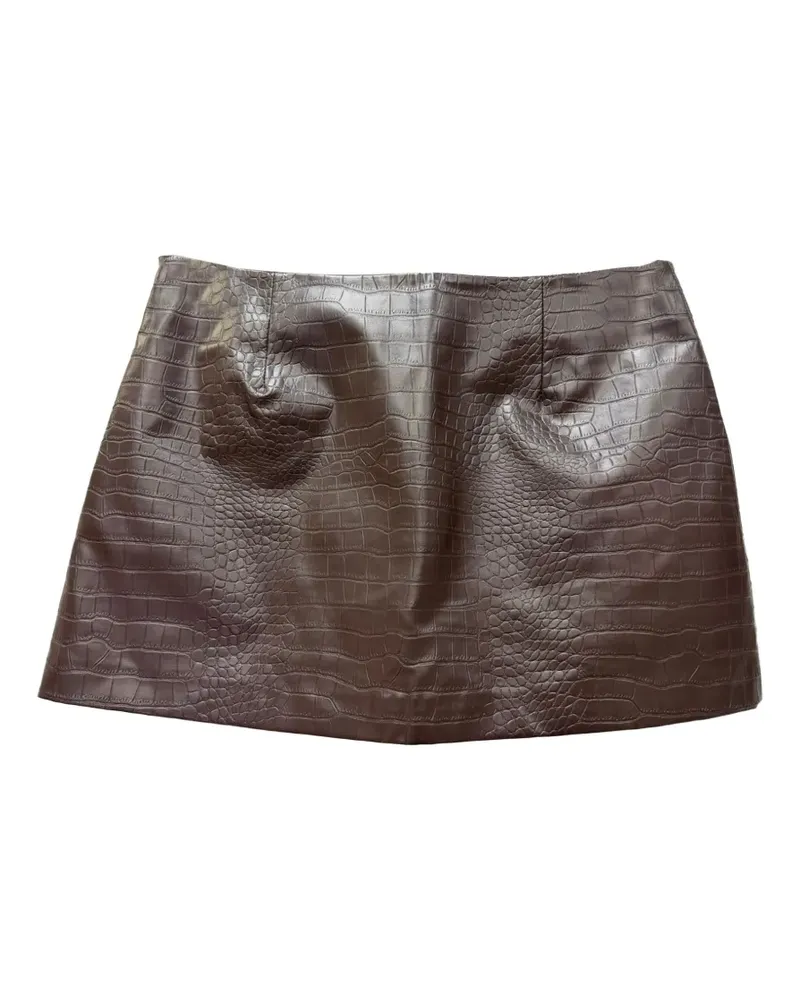 FRANKIE Shop croc-effect mini skirt - Braun Braun