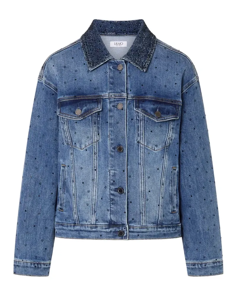 Liu Jo denim jacket with micro-rhinestones - Blau Blau