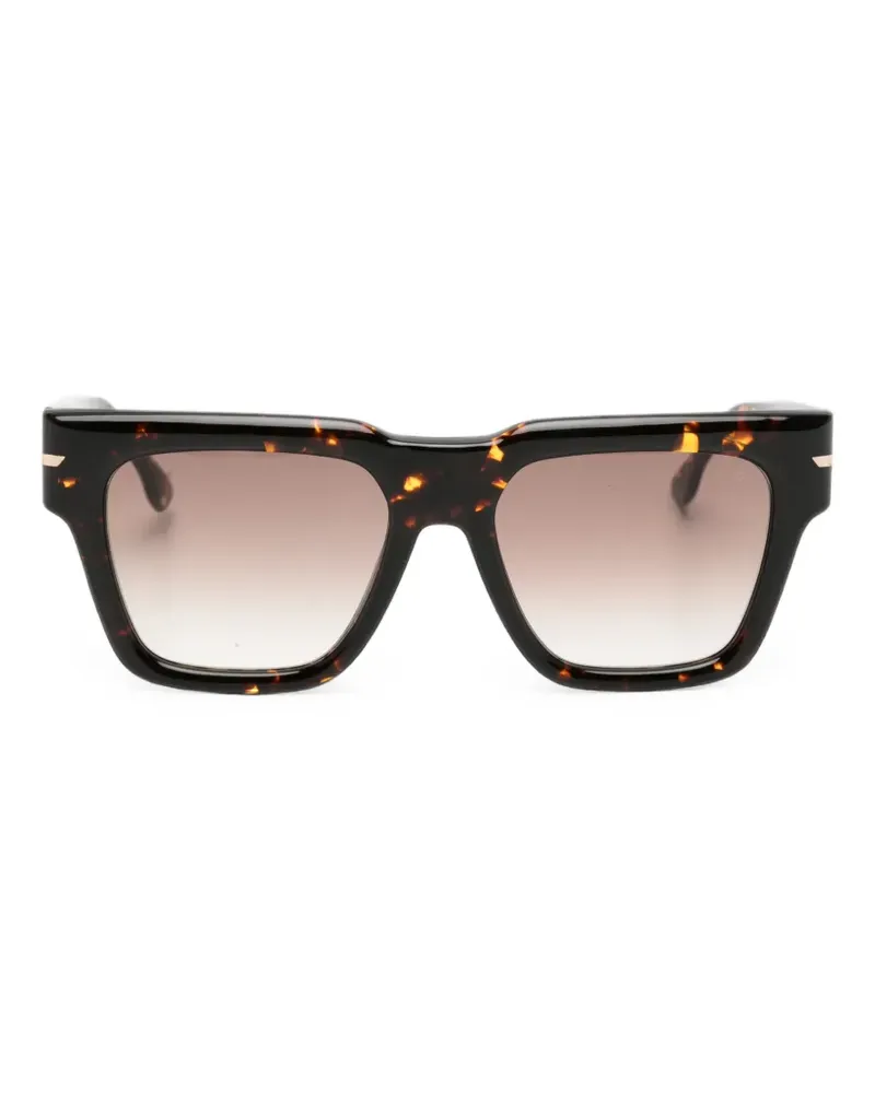 Victoria Beckham Eckige Sonnenbrille in Schildpattoptik - Braun Braun