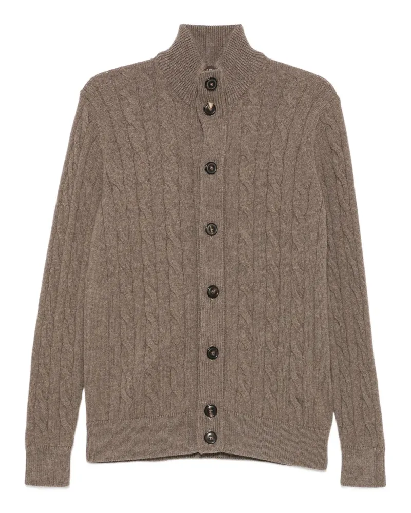 Filippo de Laurentiis Cardigan mit Zopfmuster - Braun Braun