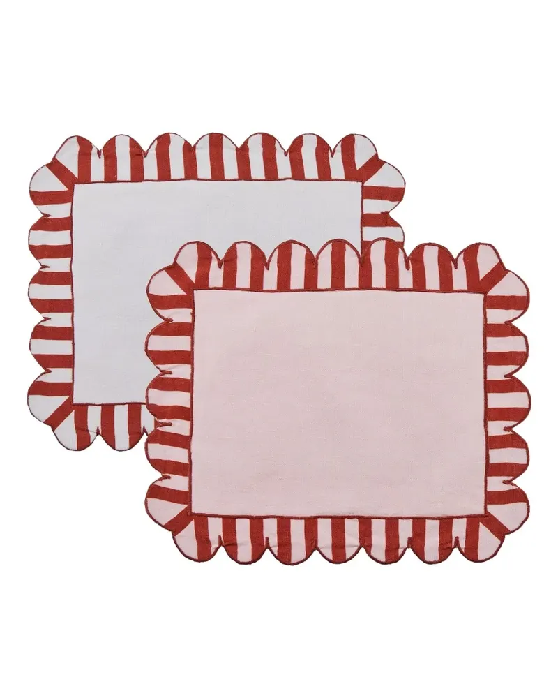 Misette Tischset mit Wellensaum - Rot Rot