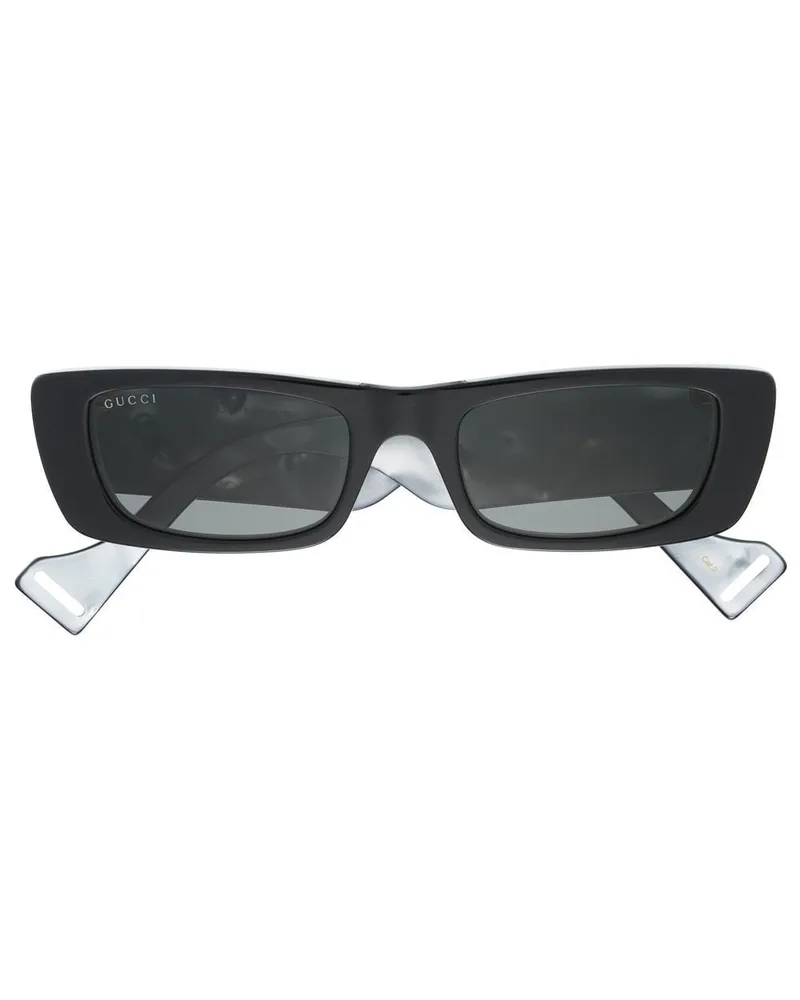 Gucci Eckige Sonnenbrille - Schwarz Schwarz