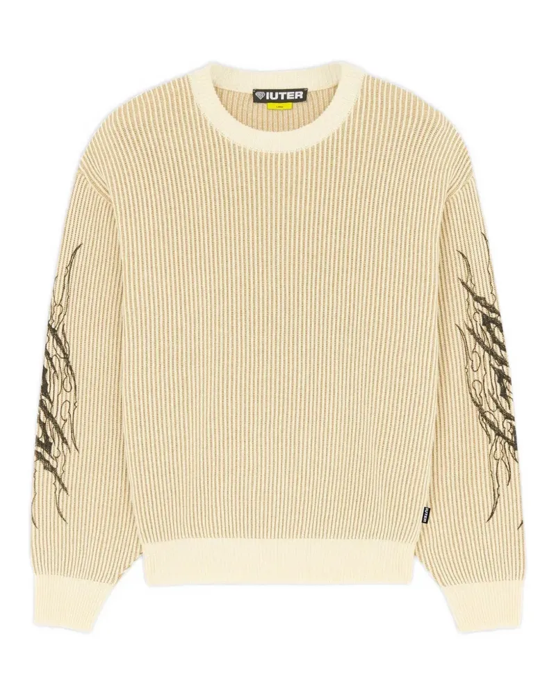 Iuter ribbed-knit graphic-print sweater - Nude Nude