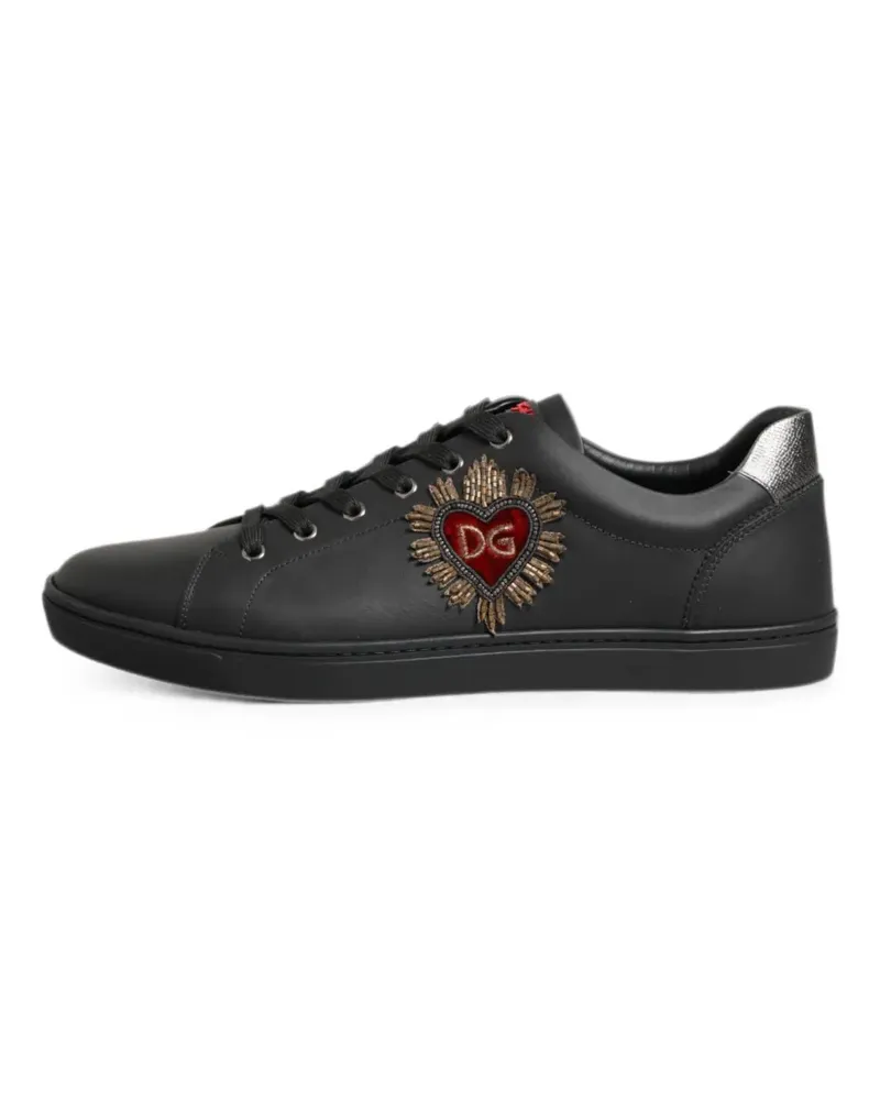 Dolce & Gabbana Sneakers mit Herzapplikation - Schwarz Schwarz