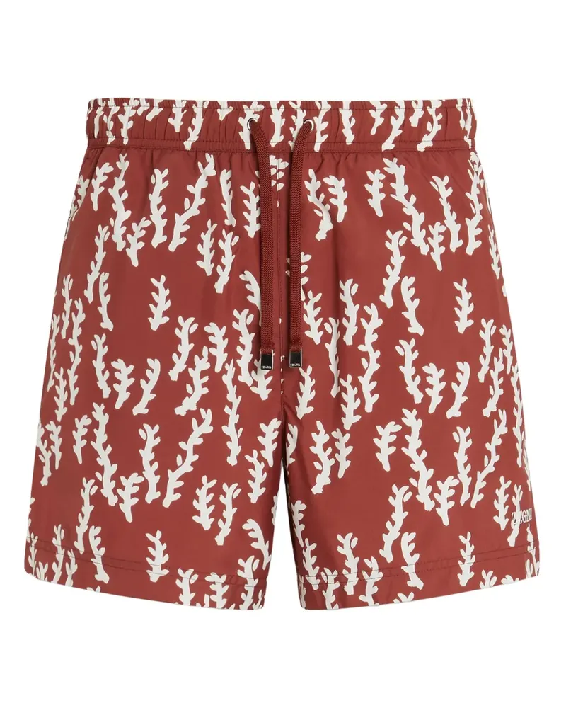 Ermenegildo Zegna Badeshorts mit Print - Rot Rot