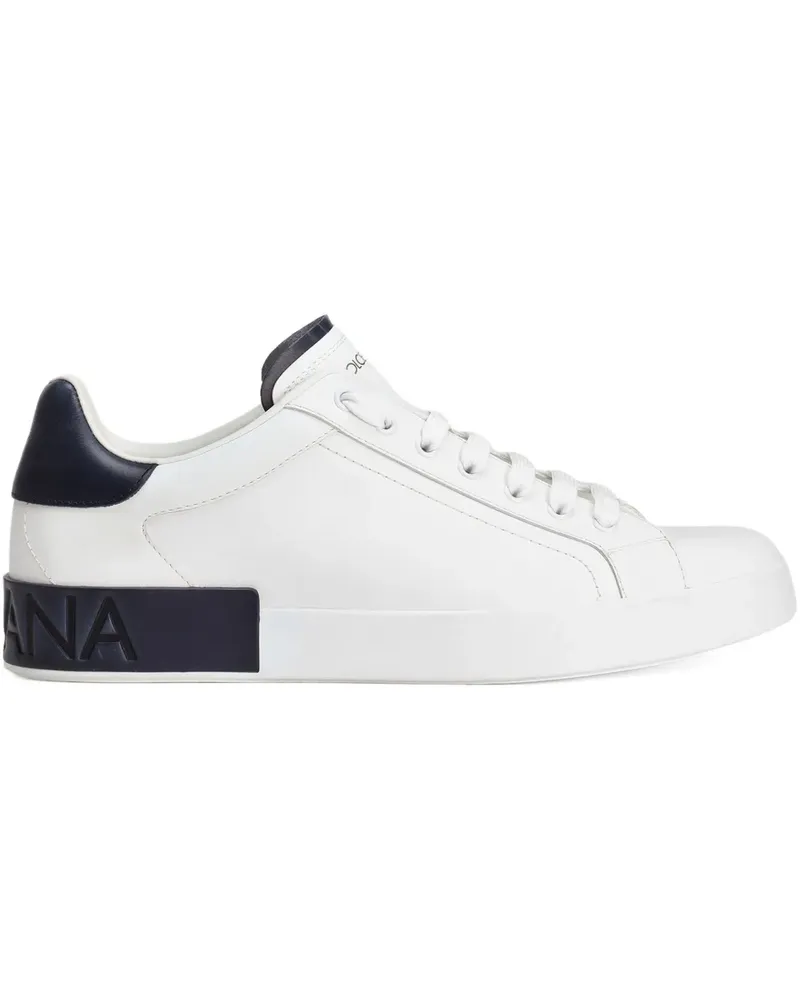 Dolce & Gabbana Portofino Sneakers mit Logo-Prägung - Weiß Weiß
