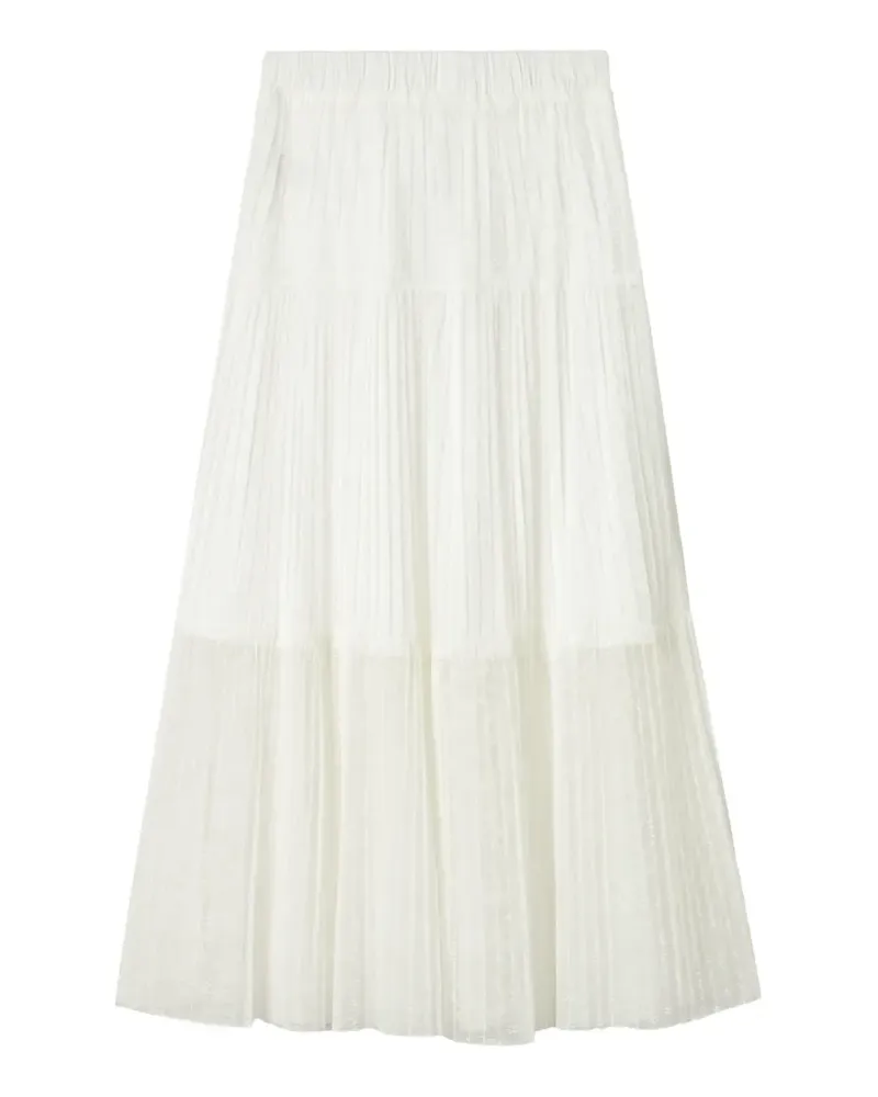 b+ab mid tiered pleated skirt - Weiß Weiß