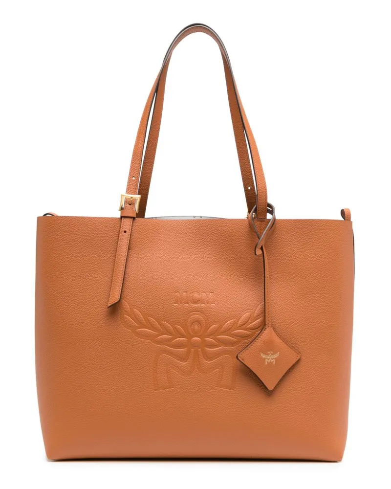 MCM Mittelgroße Himmel Tasche mit Logo-Prägung - Braun Braun