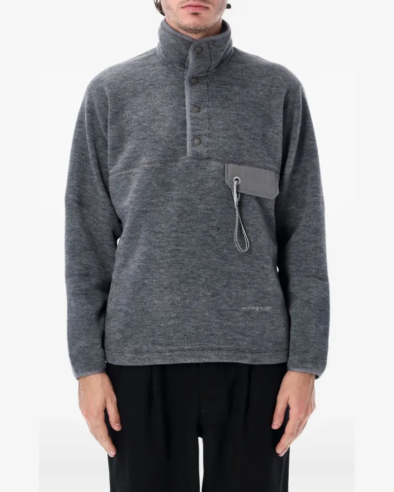 and wander fleece snap-button jacket - Grau Grau