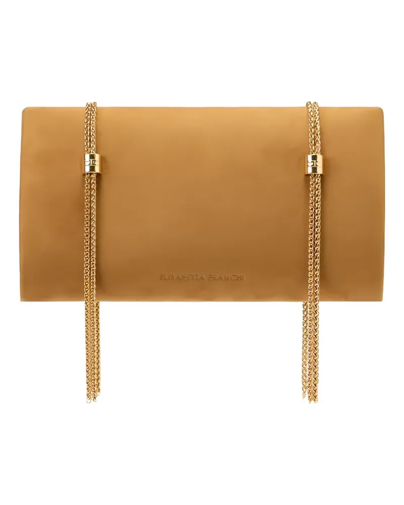 Elisabetta Franchi Schultertasche mit Logo - Nude Nude