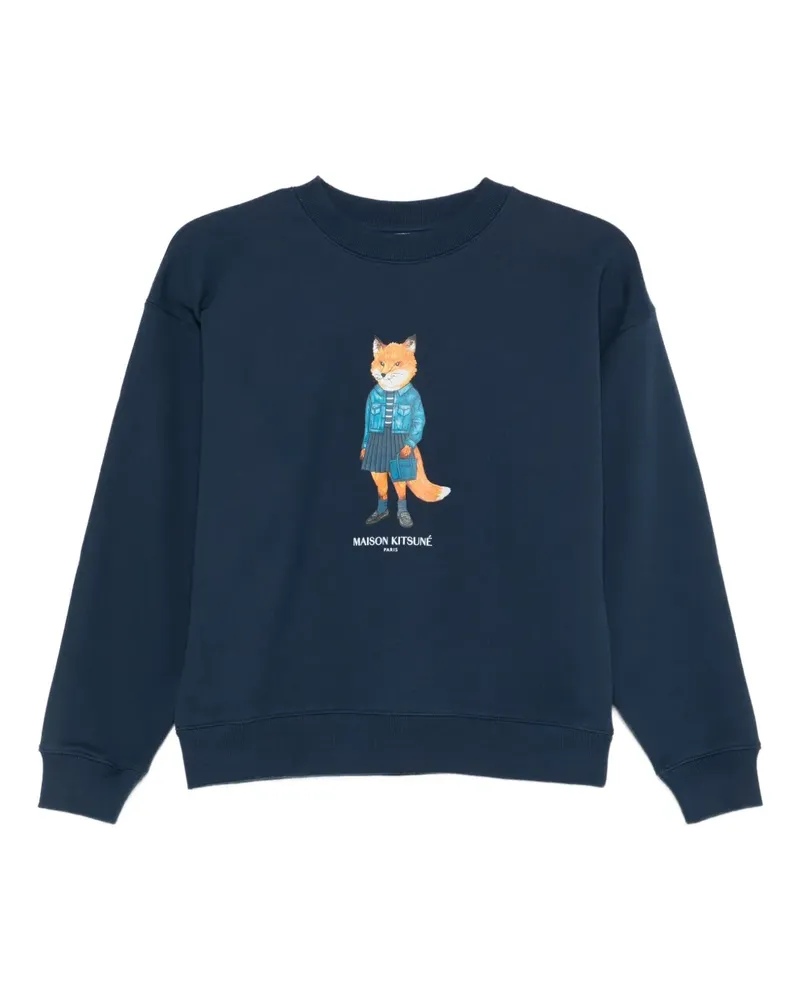 Kitsuné Sweatshirt mit Dressed Fox-Print - Blau Blau