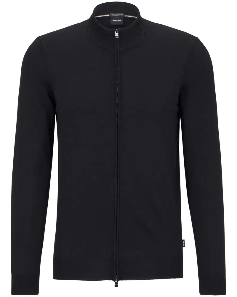HUGO BOSS Cardigan mit Reißverschluss - Schwarz Schwarz