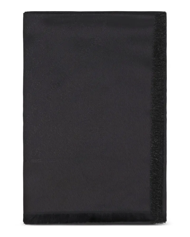Gucci GG Schal mit Fransen - Schwarz Schwarz
