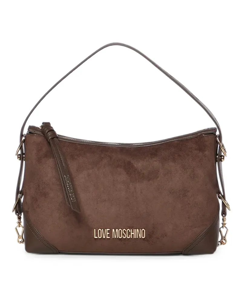 Moschino logo-plaque shoulder bag - Braun Braun