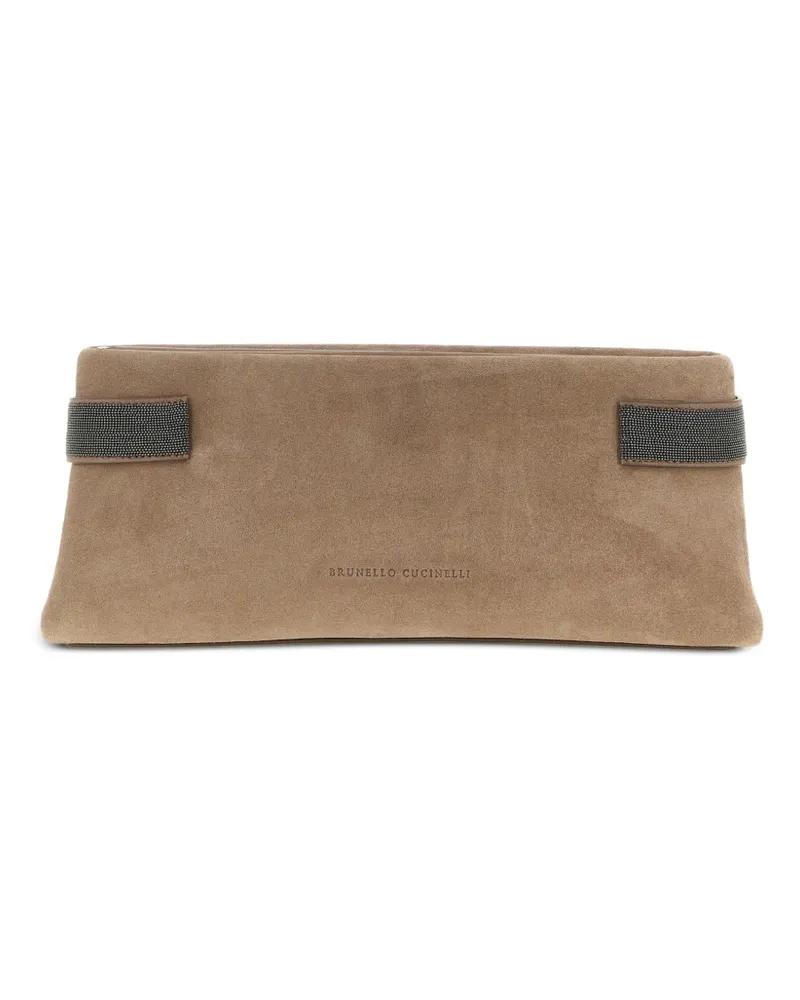 Brunello Cucinelli side-insert essence clutch bag - Nude Nude