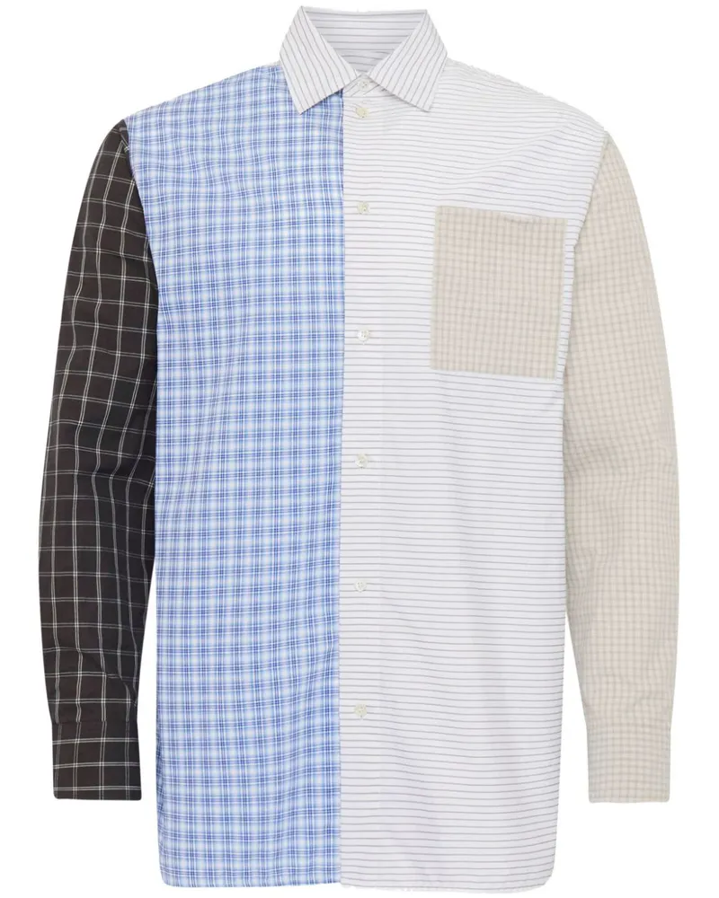 J.W.Anderson Hemd im Patchwork-Design - Blau Blau