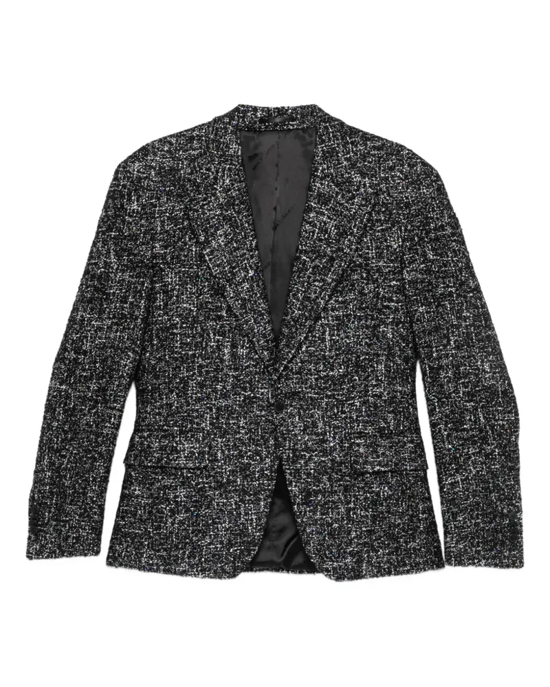 Karl Lagerfeld glitter-effect tweed blazer - Schwarz Schwarz