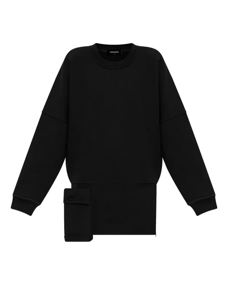 Dsquared2 Sweatshirtkleid im Oversized-Look - Schwarz Schwarz