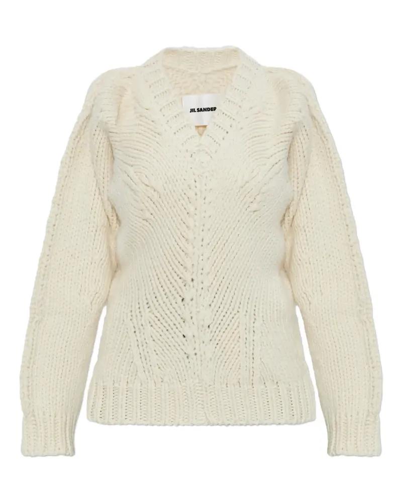 Jil Sander V-neck wool sweater - Nude Nude
