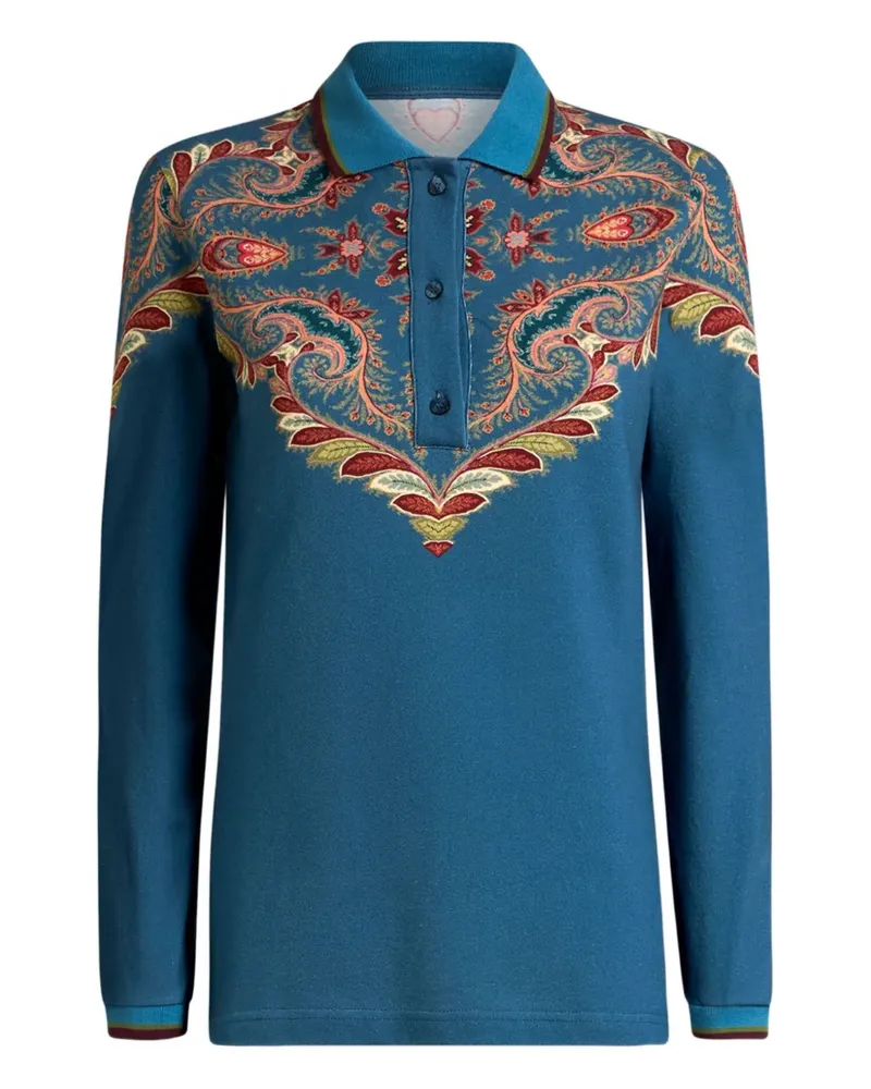 Etro Poloshirt mit Paisley-Print - Blau Blau