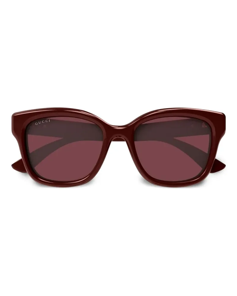 Gucci Sonnenbrille mit eckigem Gestell - Rot Rot