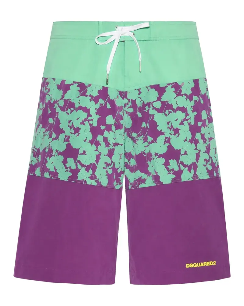 Dsquared2 Botanic Goth floral-pattern swim shorts - Violett Violett