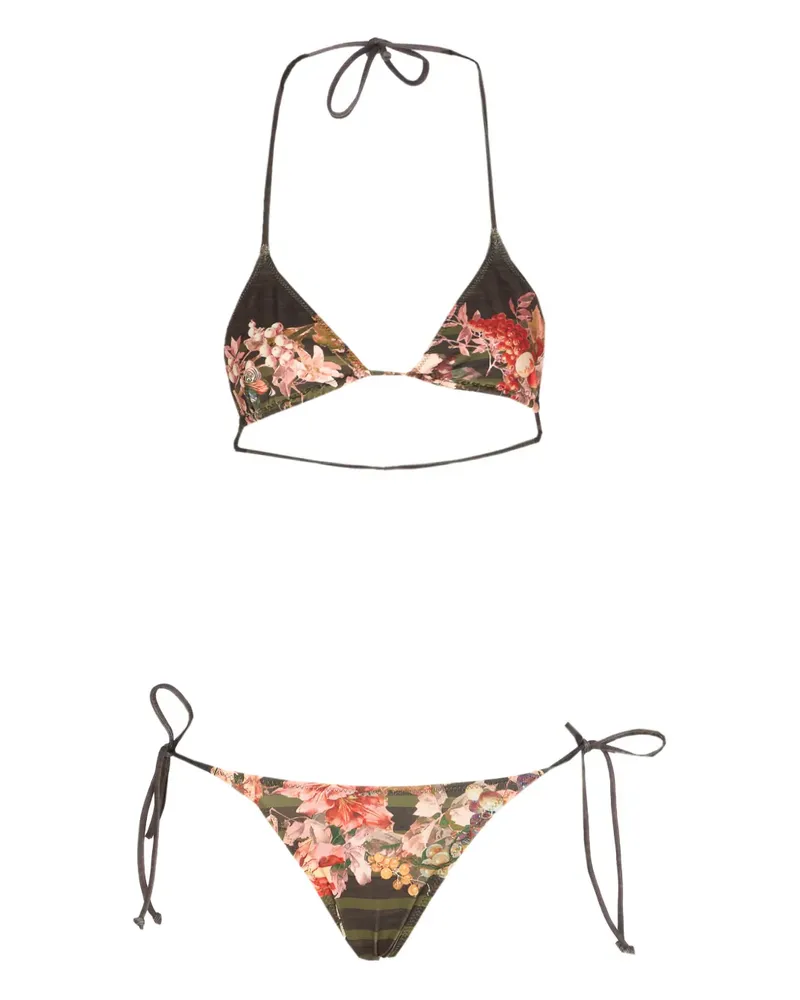 Jean Paul Gaultier floral-print bikini - Grün Grün
