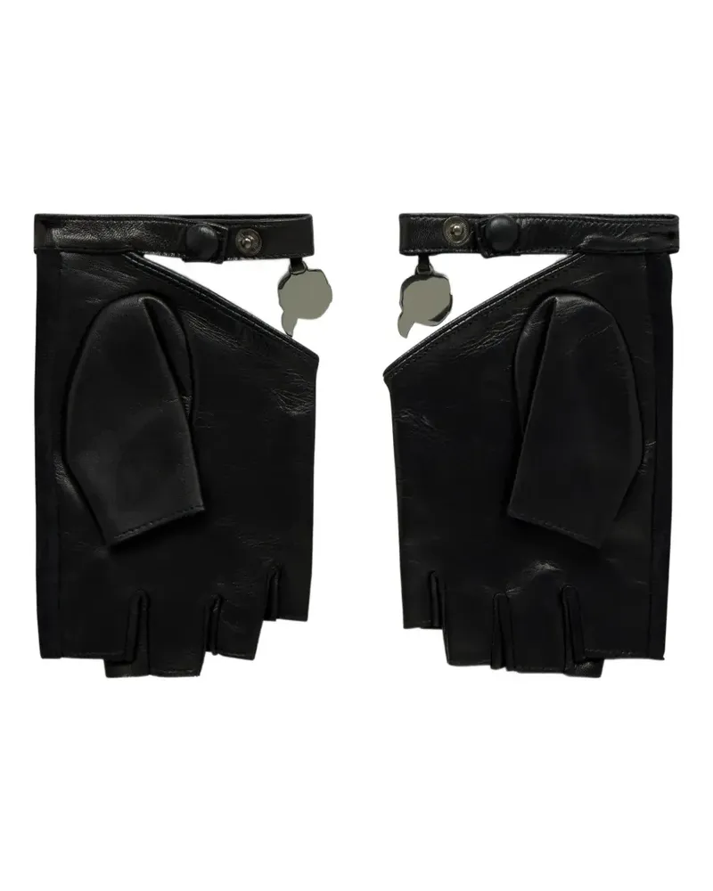 Karl Lagerfeld Fingerlose Ikon Handschuhe mit Strass - Schwarz Schwarz